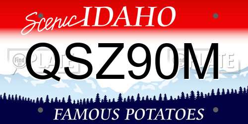 QSZ90M Idaho License Plate