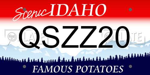 QSZZ20 Idaho License Plate