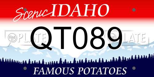 QT089 Idaho License Plate