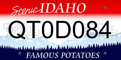 QT0D084 Idaho License Plate