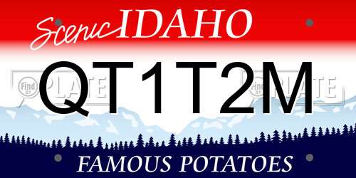 QT1T2M Idaho License Plate