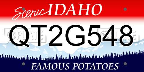 QT2G548 Idaho License Plate