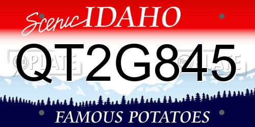 QT2G845 Idaho License Plate