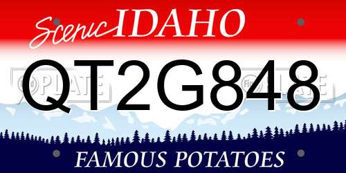 QT2G848 Idaho License Plate