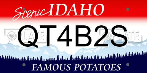 QT4B2S Idaho License Plate