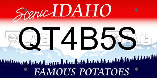QT4B5S Idaho License Plate
