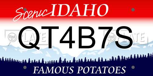 QT4B7S Idaho License Plate