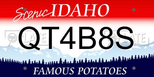 QT4B8S Idaho License Plate