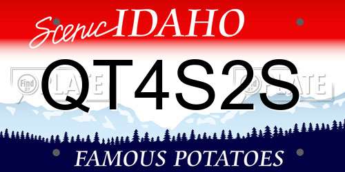 QT4S2S Idaho License Plate