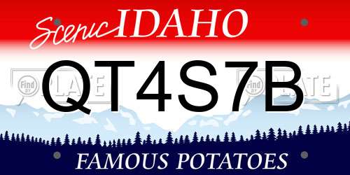 QT4S7B Idaho License Plate