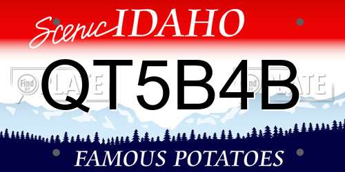 QT5B4B Idaho License Plate