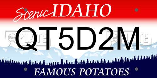 QT5D2M Idaho License Plate