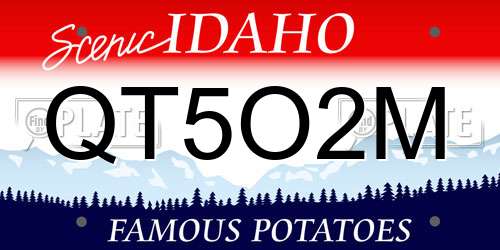 QT5O2M Idaho License Plate