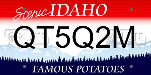 QT5Q2M Idaho License Plate