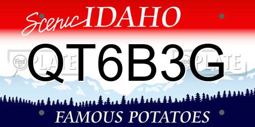 QT6B3G Idaho License Plate