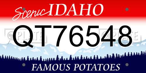 QT76548 Idaho License Plate