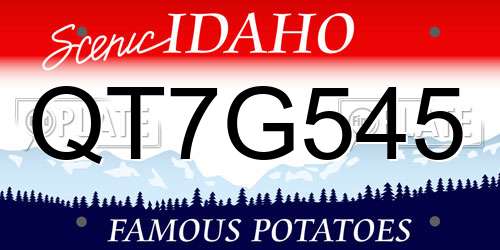QT7G545 Idaho License Plate