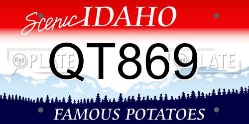 QT869 Idaho License Plate