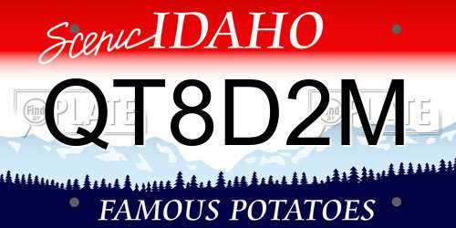 QT8D2M Idaho License Plate
