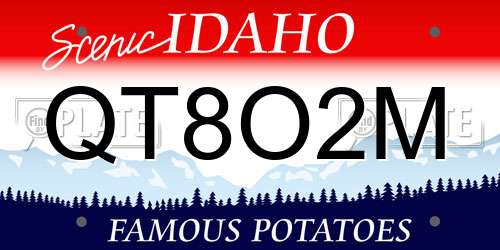 QT8O2M Idaho License Plate