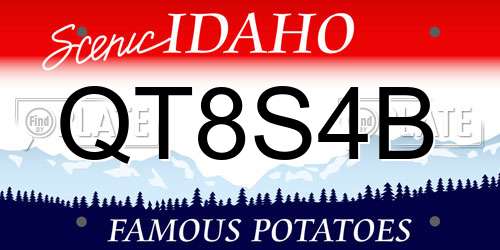 QT8S4B Idaho License Plate