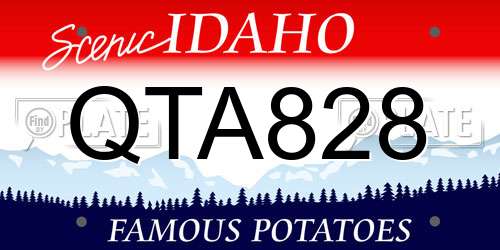 QTA828 Idaho License Plate