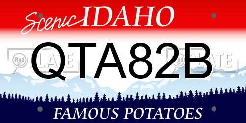 QTA82B Idaho License Plate