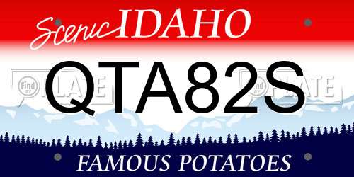 QTA82S Idaho License Plate