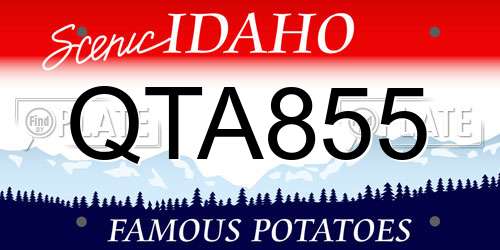 QTA855 Idaho License Plate