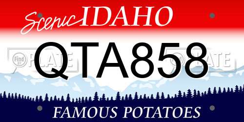 QTA858 Idaho License Plate