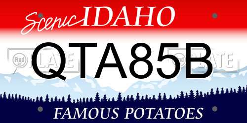 QTA85B Idaho License Plate