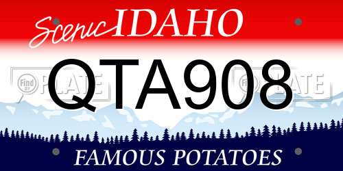 QTA908 Idaho License Plate