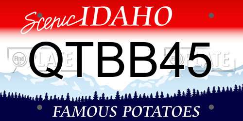 QTBB45 Idaho License Plate
