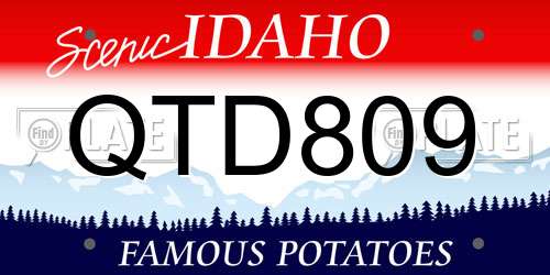 QTD809 Idaho License Plate