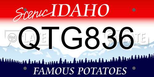 QTG836 Idaho License Plate