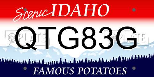 QTG83G Idaho License Plate