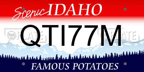 QTI77M Idaho License Plate