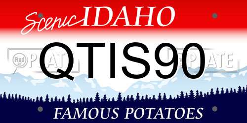 QTIS90 Idaho License Plate