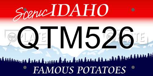 QTM526 Idaho License Plate