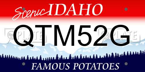 QTM52G Idaho License Plate