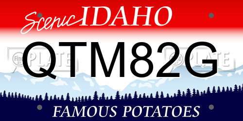 QTM82G Idaho License Plate