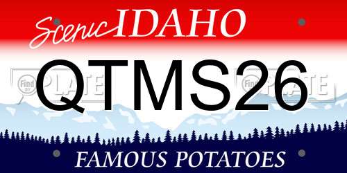 QTMS26 Idaho License Plate