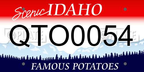 QTO0054 Idaho License Plate