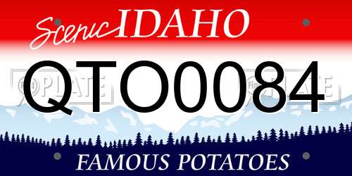 QTO0084 Idaho License Plate