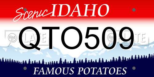 QTO509 Idaho License Plate