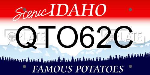 QTO62C Idaho License Plate