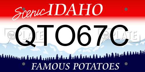 QTO67C Idaho License Plate