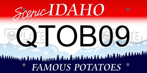 QTOB09 Idaho License Plate
