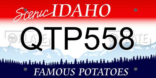 QTP558 Idaho License Plate