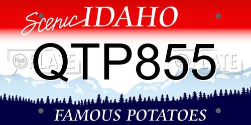QTP855 Idaho License Plate